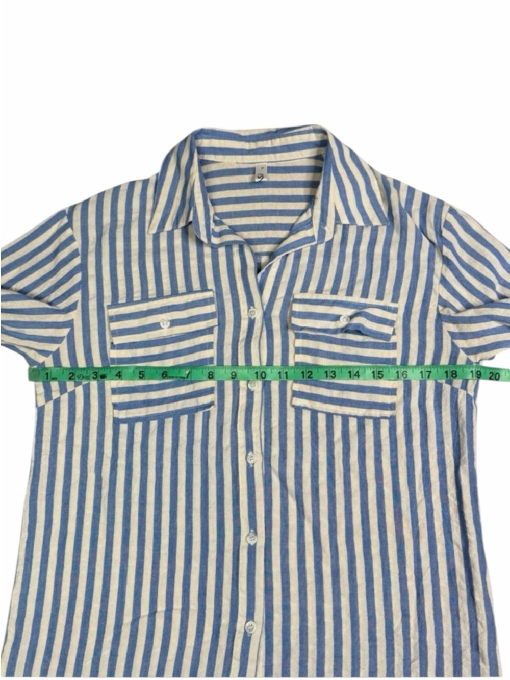 Boutique RSWO Blue & White Stripe Long Sleeve Button Down - Size Small - Picture 13 of 16